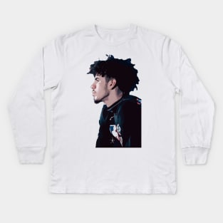 LaMelo Ball Vector Art Kids Long Sleeve T-Shirt